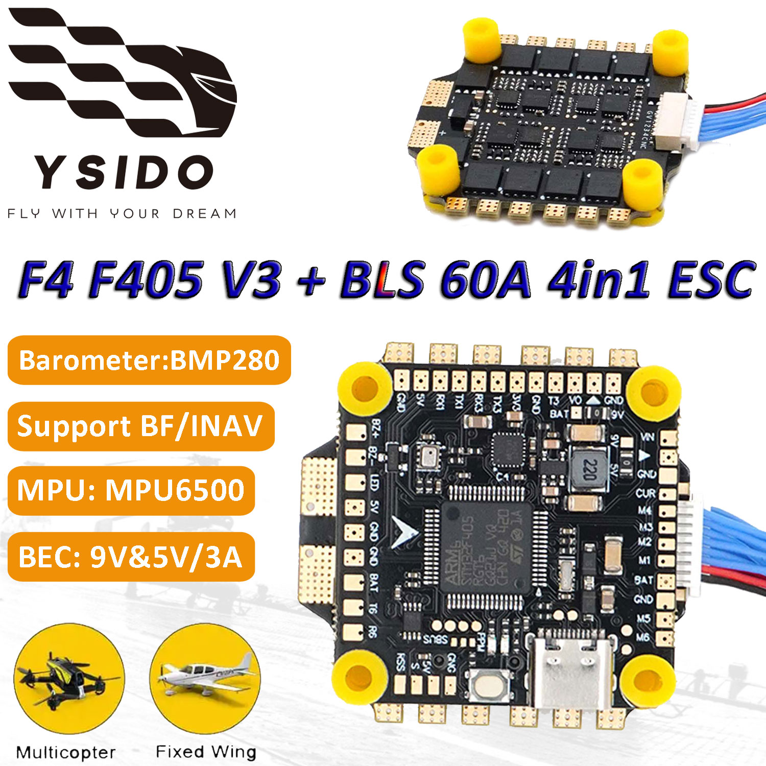 Controlador de vuelo F405 V3,  - Rc Plane Hobby Zone reseña y precio