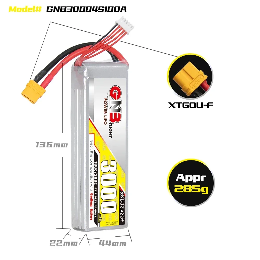 GAONENG GNB 3000mAh 4S 100C 20 - Rc Hobby Models reseña y precio